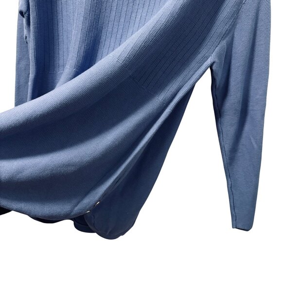Talbots Sweater Sz XL Ribbed Blue Cotton Rayon Sweater Long Sleeve Pullover - Picture 9 of 11